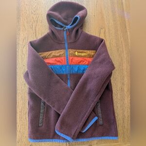 Cotopaxi Purple Fleece Jacket with Multicolor Stripes
